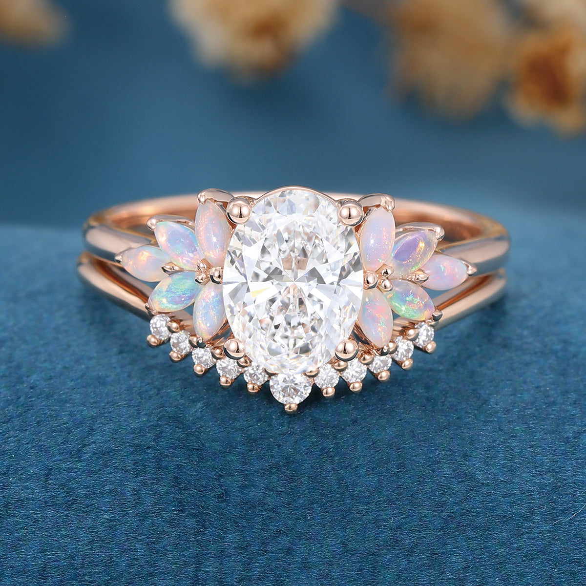 Oval cut 1.0 Carat Lab-Grown Diamond Wedding Bridal set (Copy)