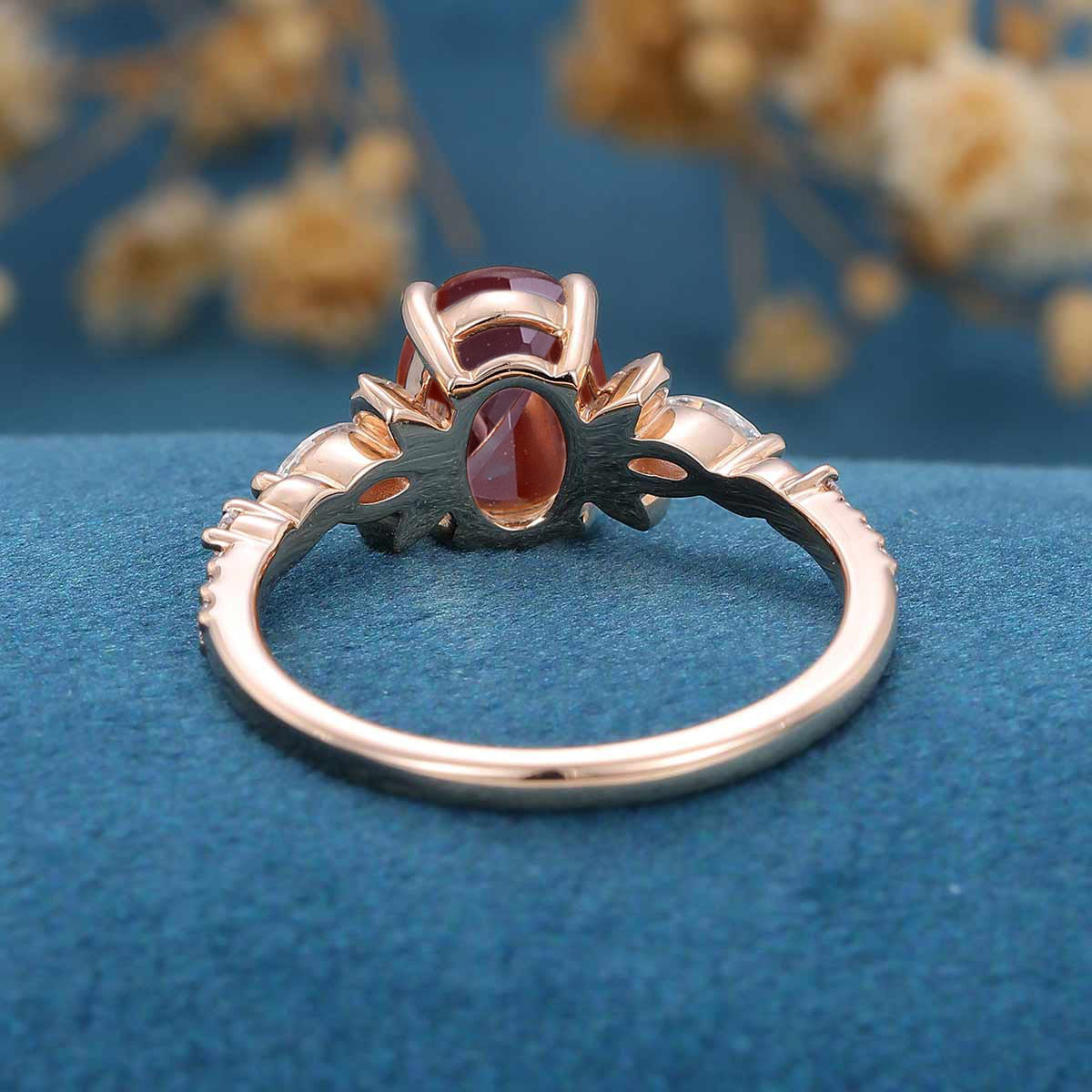 Oval cut Alexandrite | Diamond Engagement ring