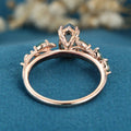 Nature Inspired Marquise cut Moss Agate Solid Gold Engagement Ring