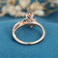 Nature Inspired Kite cut Moss Agate Gold Engagement Ring