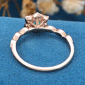 Round Cut Natural Green Moss Agate Flower Engagement Ring