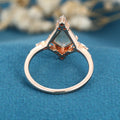 Kite cut Moss Agate Gold Engagement Ring