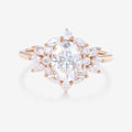 Oval cut Moissanite Cluster Engagement ring