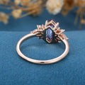Long Hexagon cut Alexandrite | Diamond Engagement ring