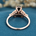 Coffin cut Black Onyx Solid Gold Engagement Ring