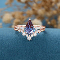Kite Cut Alexandrite | Diamond  Ring set