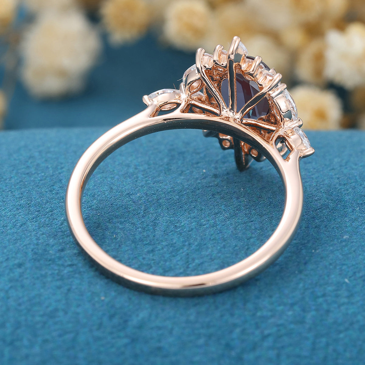 Oval cut Alexandrite Engagement ring