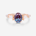 Oval cut Lab Alexandrite | Diamond Engagement ring