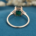 Emerald cut Lab grown Emerald Solid Gold Engagement Ring