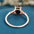 Oval cut Black Onyx Solid Gold Engagement Ring