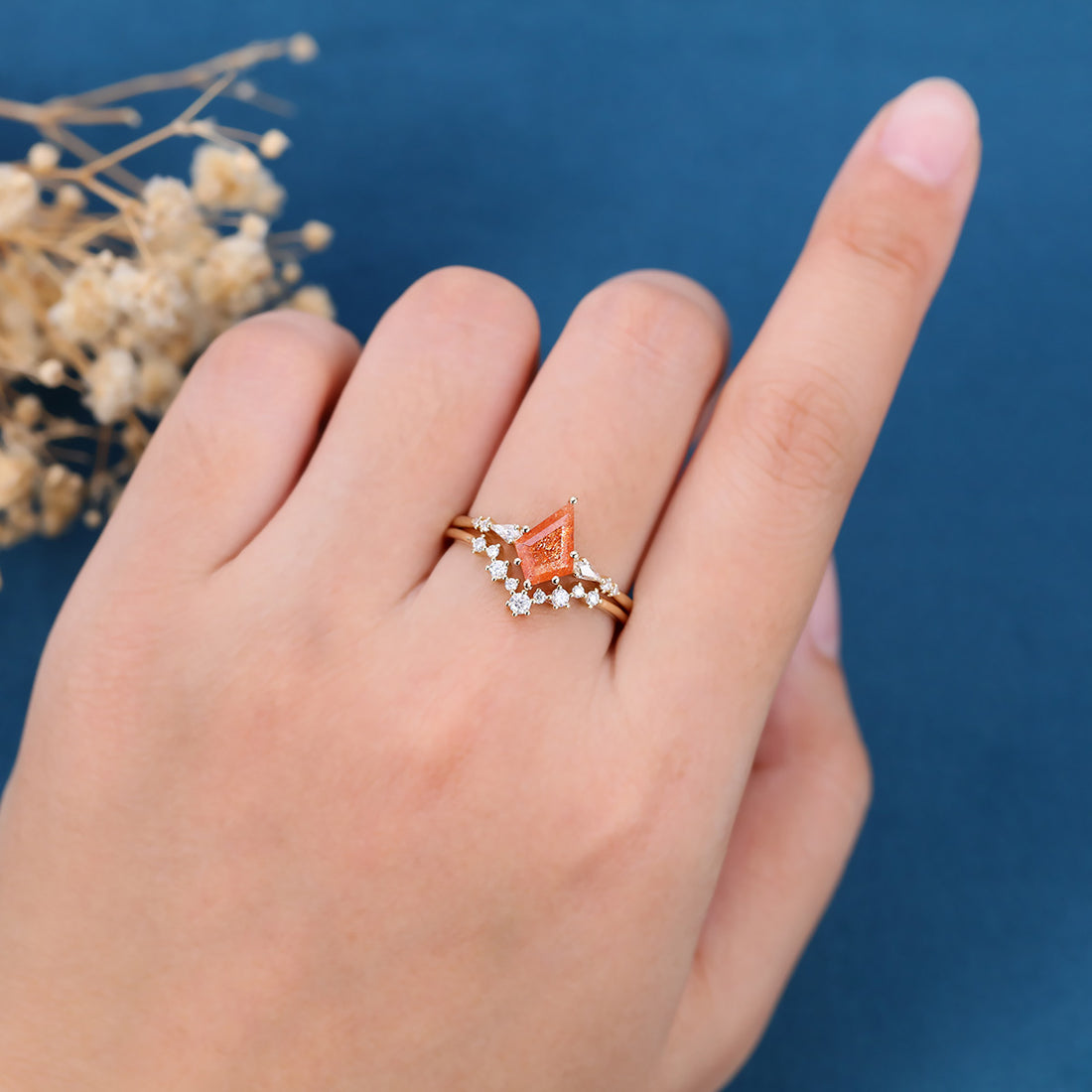 Kite Cut Sun Stone Wedding Bridal Set