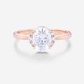 Oval cut Moissanite Cluster Engagement Ring