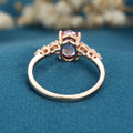 Oval cut Lab Grown Morganite Solid Gold Engagement Ring