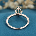Solitaires Marquise cut Moss Agate Solid Gold Engagement Ring