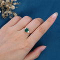 Emerald cut Lab grown Emerald Solid Gold Engagement Ring