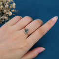 Nature Inspired Pear cut Moss Agate Solid Gold Engagement Ring