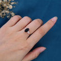 Coffin cut Black Onyx Solid Gold Engagement Ring