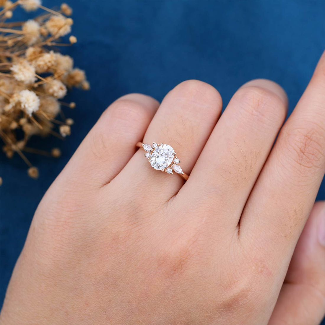 1.5Carat Oval cut Moissanite Engagement ring