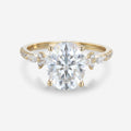 Oval cut Moissanite Half eternity Engagement Ring