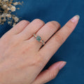 Nature Inspired Round cut Moss Agate Solid Gold Engagement Ring