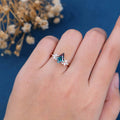 Kite Cut Alexandrite | Diamond  Engagement Ring