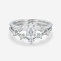 Pear cut Moissanite Engagement ring Bridal Set