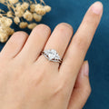Nature Inspired 1.8Carat Oval cut Lab grown diamond Bridal Set