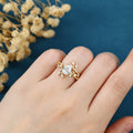 Pear cut Lab-Grown Diamond Leaf Rose Gold Wedding Bridal set