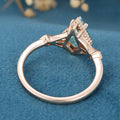 Kite Cut Natural Green Moss Agate Cluster Engagement Ring