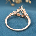 Kite Cut Natural Green Moss Agate Cluster Engagement Ring