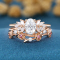 Oval cut 1.0 Carat Lab-Grown Diamond Wedding Bridal set