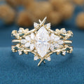 Marquise cut Moissanite Cluster Engagement Bridal Set (Copy)