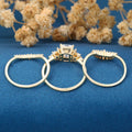 Emerald cut Lab-Grown Diamond Wedding Bridal Set