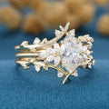 1.0Carat Marquise cut Lab-Grown Diamond Cluster Wedding Bridal set
