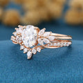 Oval cut 1.0 Carat Lab-Grown Diamond Wedding Bridal set