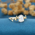 Pear cut Lab-Grown Diamond Leaf Rose Gold Engagement Ring