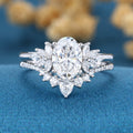 Nature Inspired 1.8Carat Oval cut Lab grown diamond Bridal Set