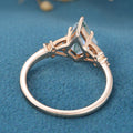 Kite Cut Natural Green Moss Agate Cluster Engagement Ring
