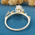 Pear cut Lab-Grown Diamond Leaf Rose Gold Engagement Ring