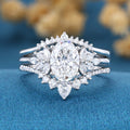 Nature Inspired 1.8Carat Oval cut Lab grown diamond Bridal Set