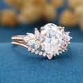 Nature Inspired 1.8Carat Oval cut Lab grown diamond Bridal Set