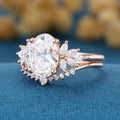 Nature Inspired 1.8Carat Oval cut Lab grown diamond Bridal Set