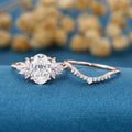 Nature Inspired 1.8Carat Oval cut Lab grown diamond Bridal Set