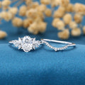 Nature Inspired 1.8Carat Oval cut Lab grown diamond Bridal Set