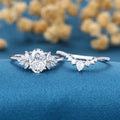 Nature Inspired 1.8Carat Oval cut Lab grown diamond Bridal Set