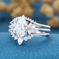 Nature Inspired 1.8Carat Oval cut Lab grown diamond Bridal Set