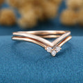 Double Diamond Curve Wedding Band Matching Engagement ring