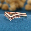 Double Diamond Curve Wedding Band Matching Engagement ring