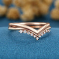 Double Diamond Curve Wedding Band Matching Engagement ring
