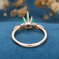 Kite Cut Lab Emerald Cluster Engagement Ring